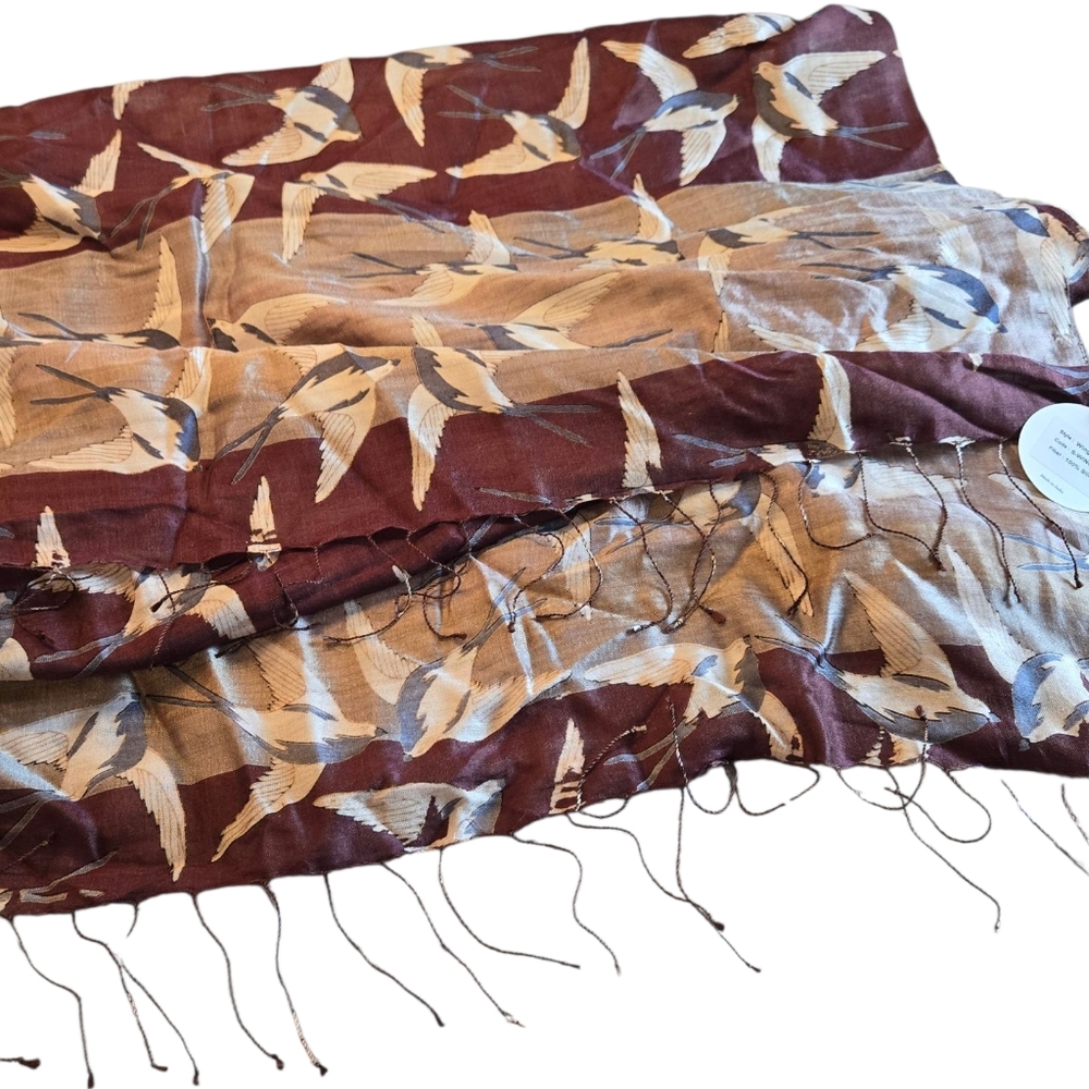 Dupatta 100% Silk Scarf NWT